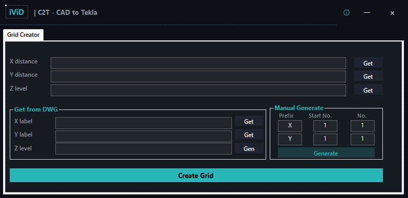 C2T: Cad to Tekla Sync UI